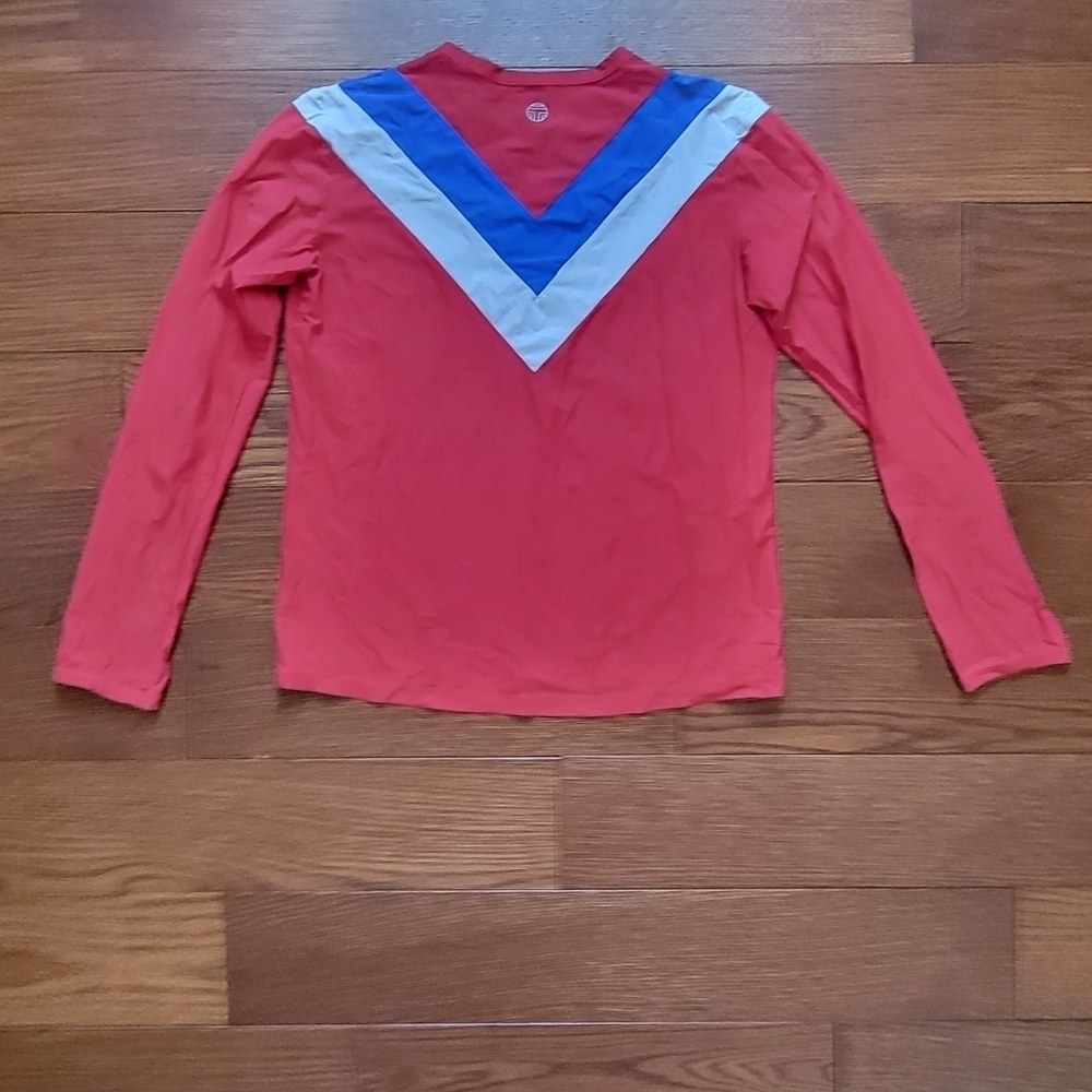 Tory Burch Sport Cheveron Top Colorblock Red White Blue - Picture 5 of 7